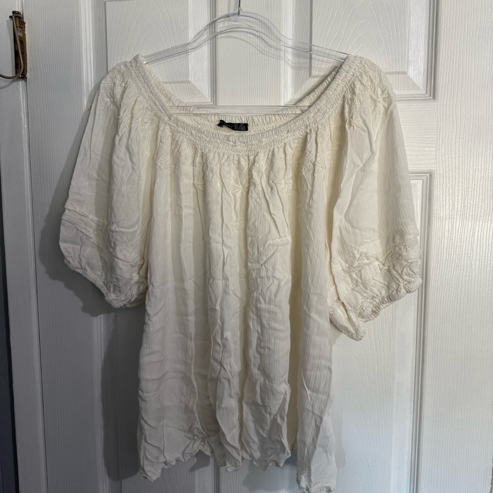 Black Tape Cream Blouse